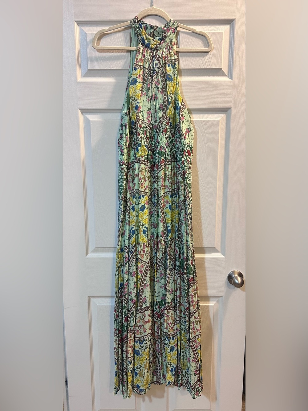Anthropologie Mint Floral Boho Maxi Dress